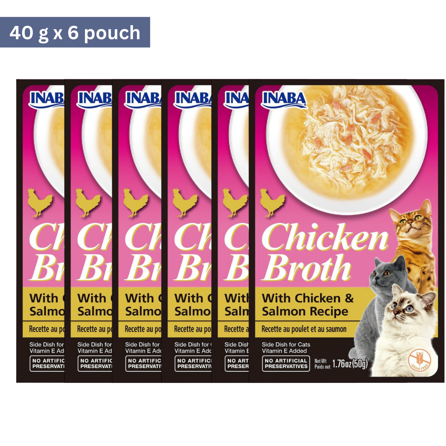 Inaba Chicken Broth with Chicken & Salmon Recipe Cat Treat - Rufftail