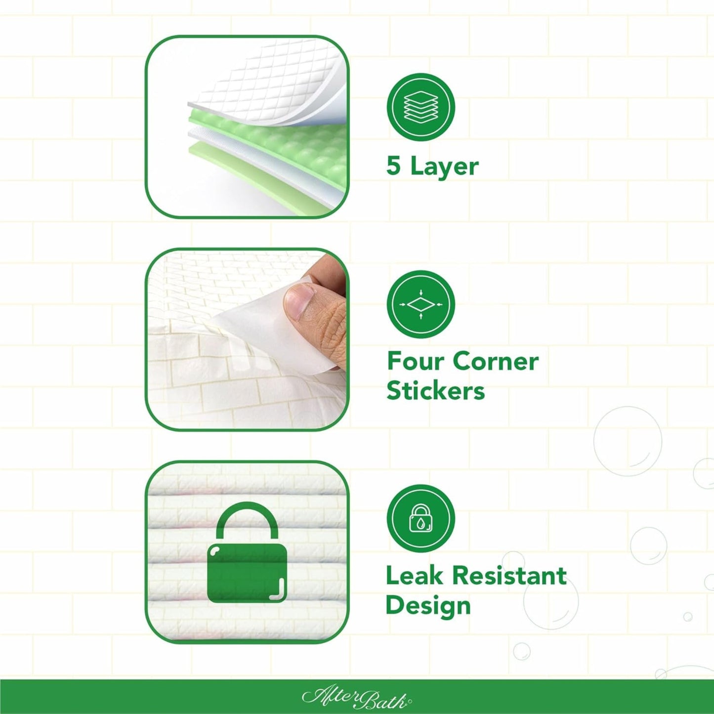 Afterbath Superdry Training Pads - Pee Pad for Dogs with 1800ml Absorption, Training Pads for Puppies (60cm X 90cm X 1cm)- 50 Pk - Green