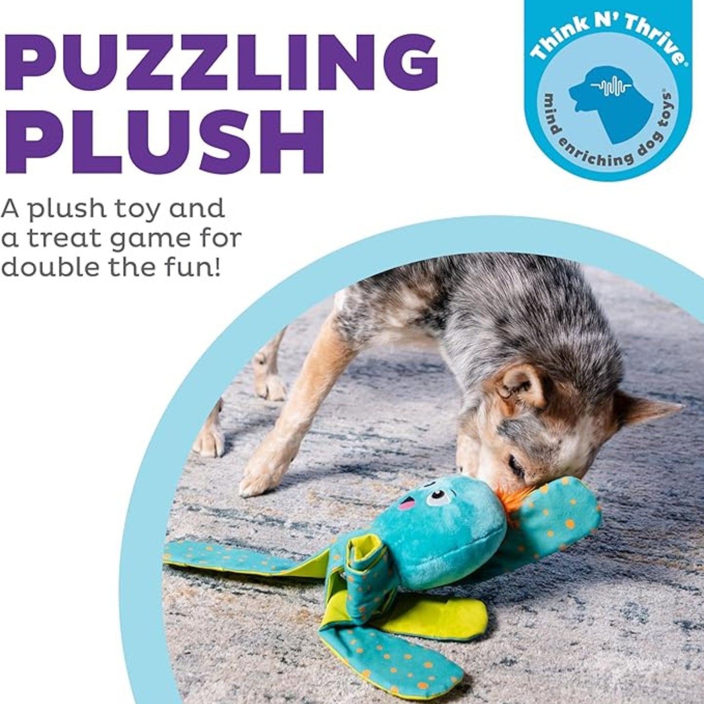 Outward Hound Silly Legz Interactive Plush Dog Puzzle - Blue Octopus