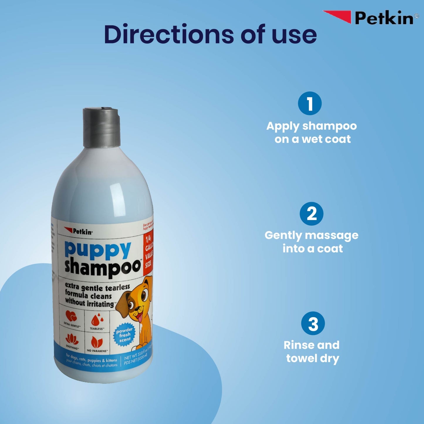 Petkin Puppy Shampoo - 1000 ml - Rufftail