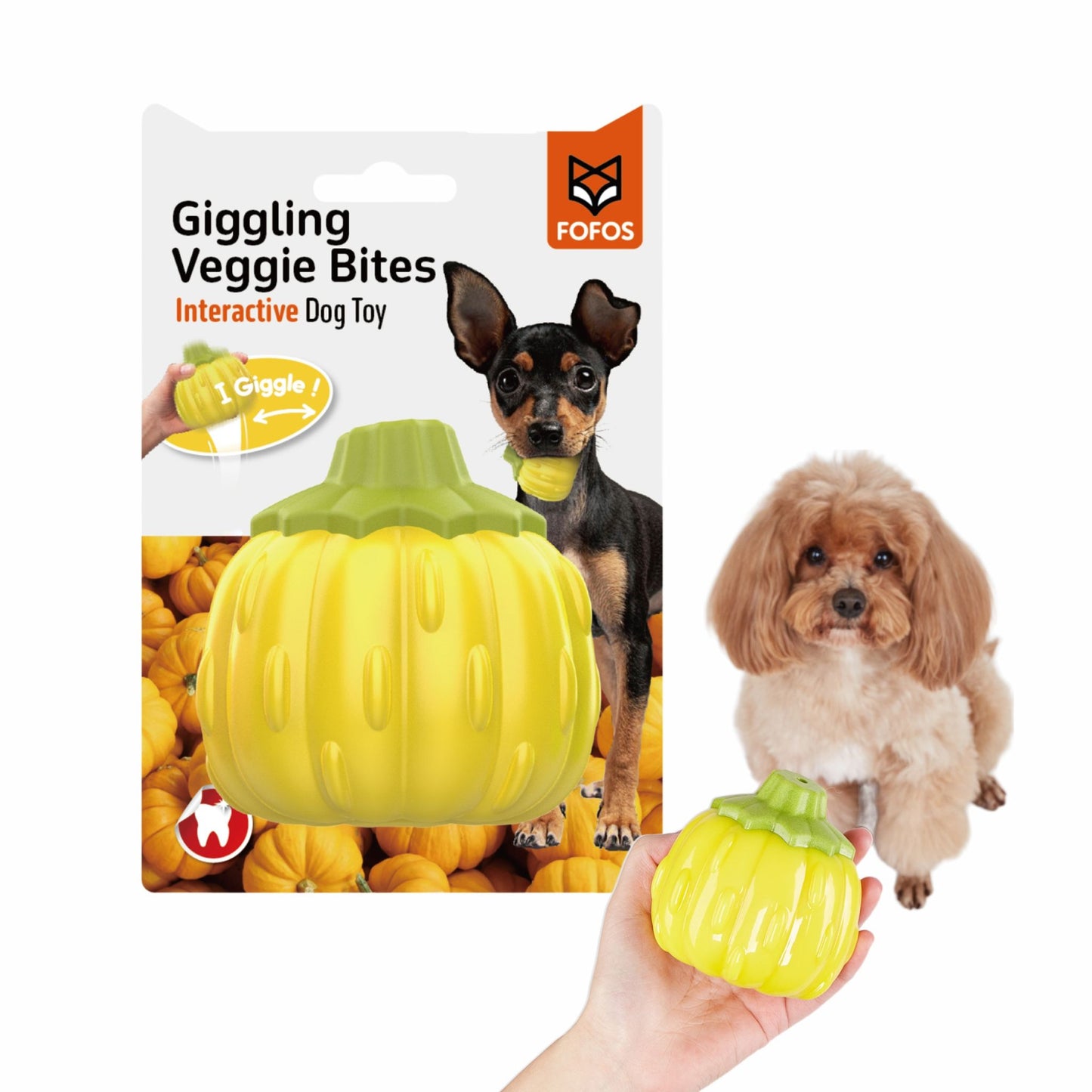 BarkButler x FOFOS Giggling Squeaker Dog Toy - Pumpkin - Rufftail