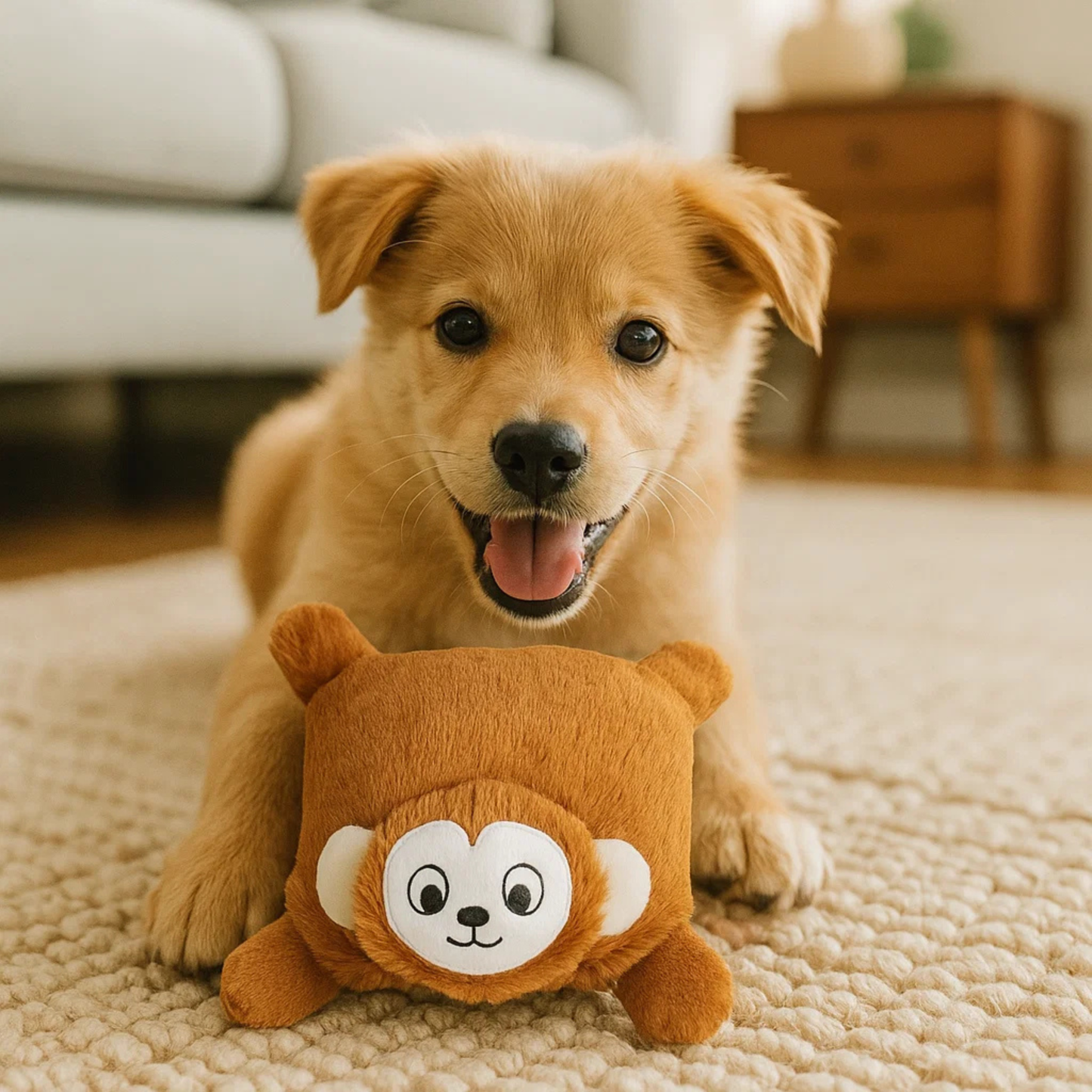 Barkbutler x Fofos Soft & Squeaky Monkey Puppy Toy