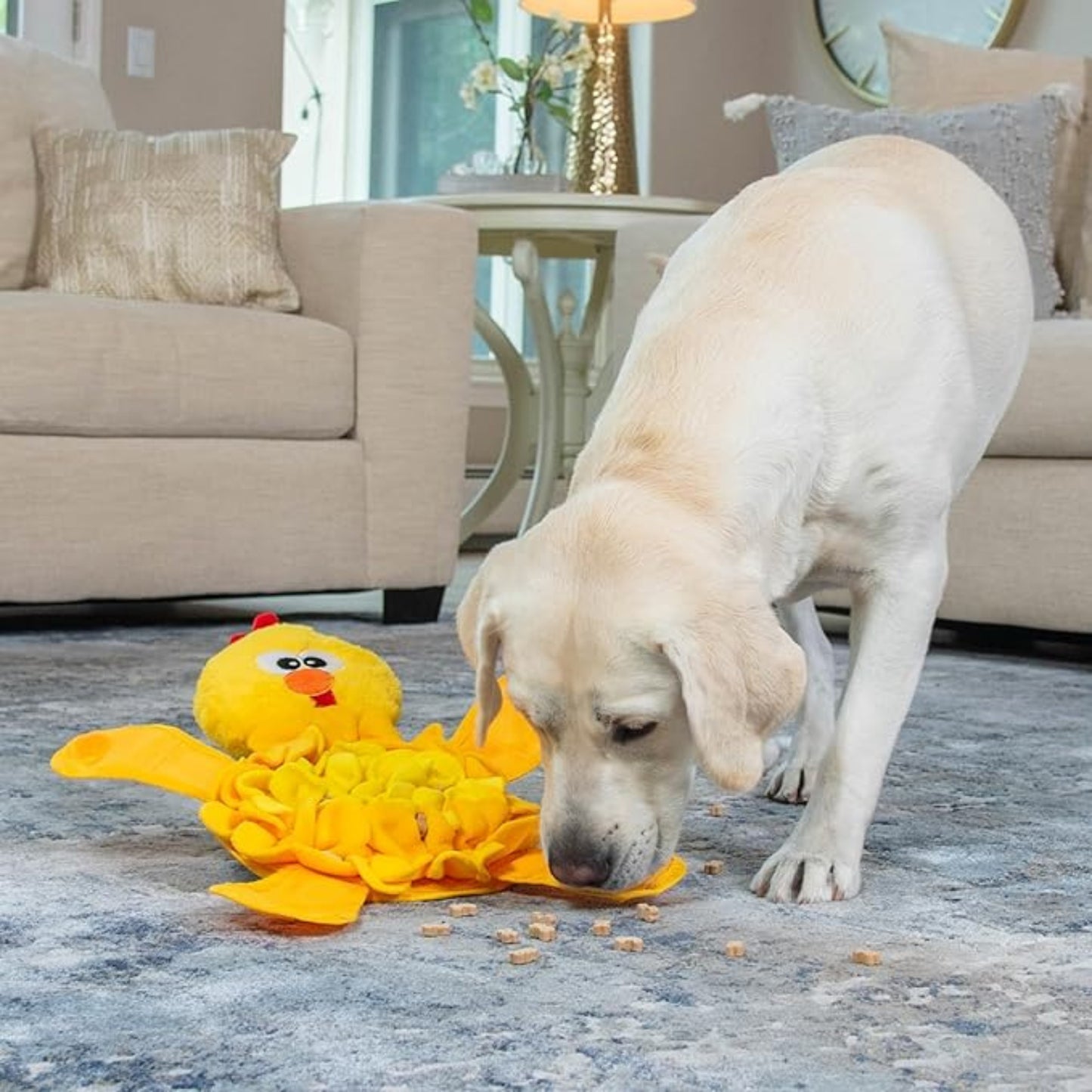 Outward Hound Snuffle Palz Plush Snuffle Dog Treat Puzzle Mat - Yellow Chicken