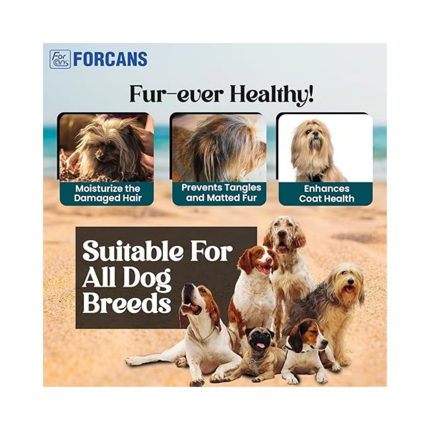 Forcans Aloe Shampoo for Dogs- Long Coats, Moisturizing & Soothing Formula (300 ml) - Rufftail