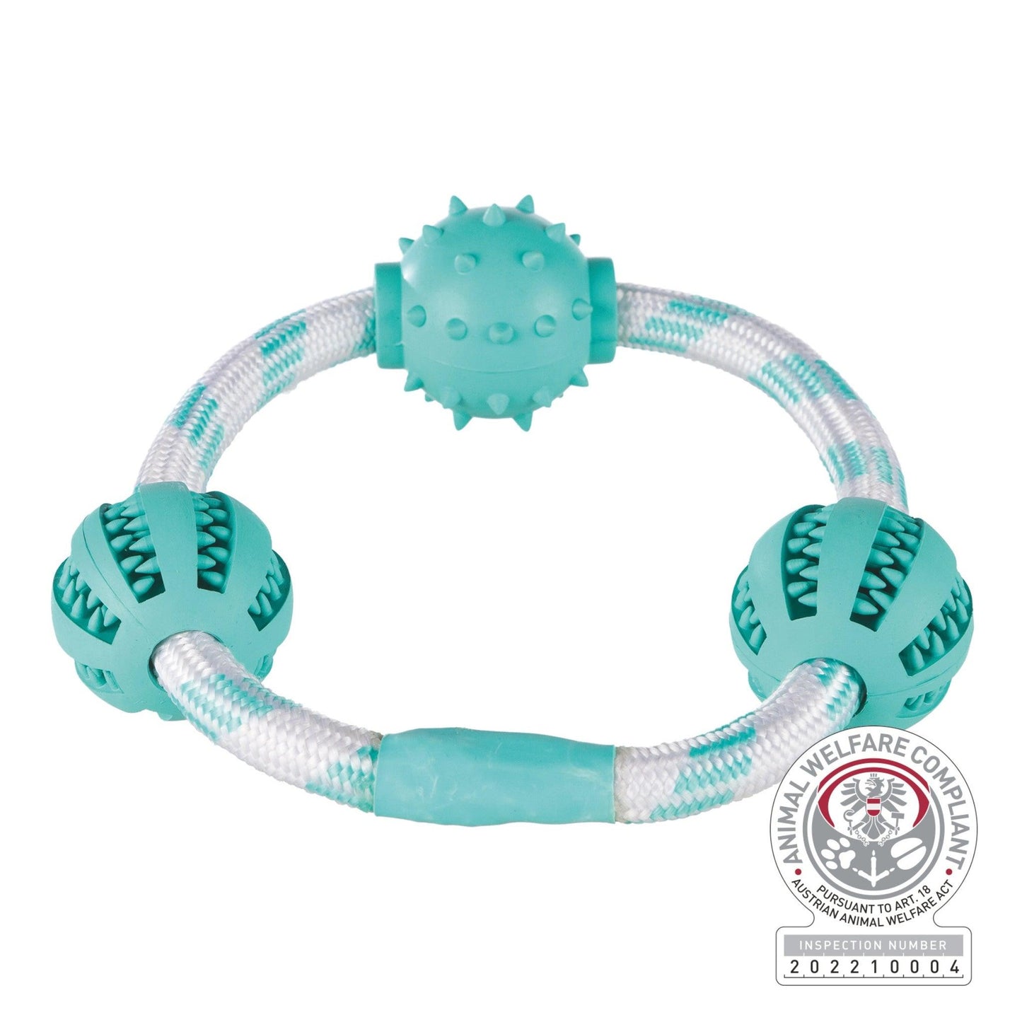 Trixie Dental Fun Playing Rope Ring with Balls For Dogs - Rufftail