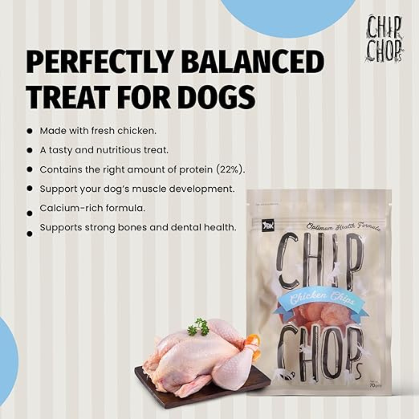 Chip Chops Chicken Chips Coins Treats - 70g