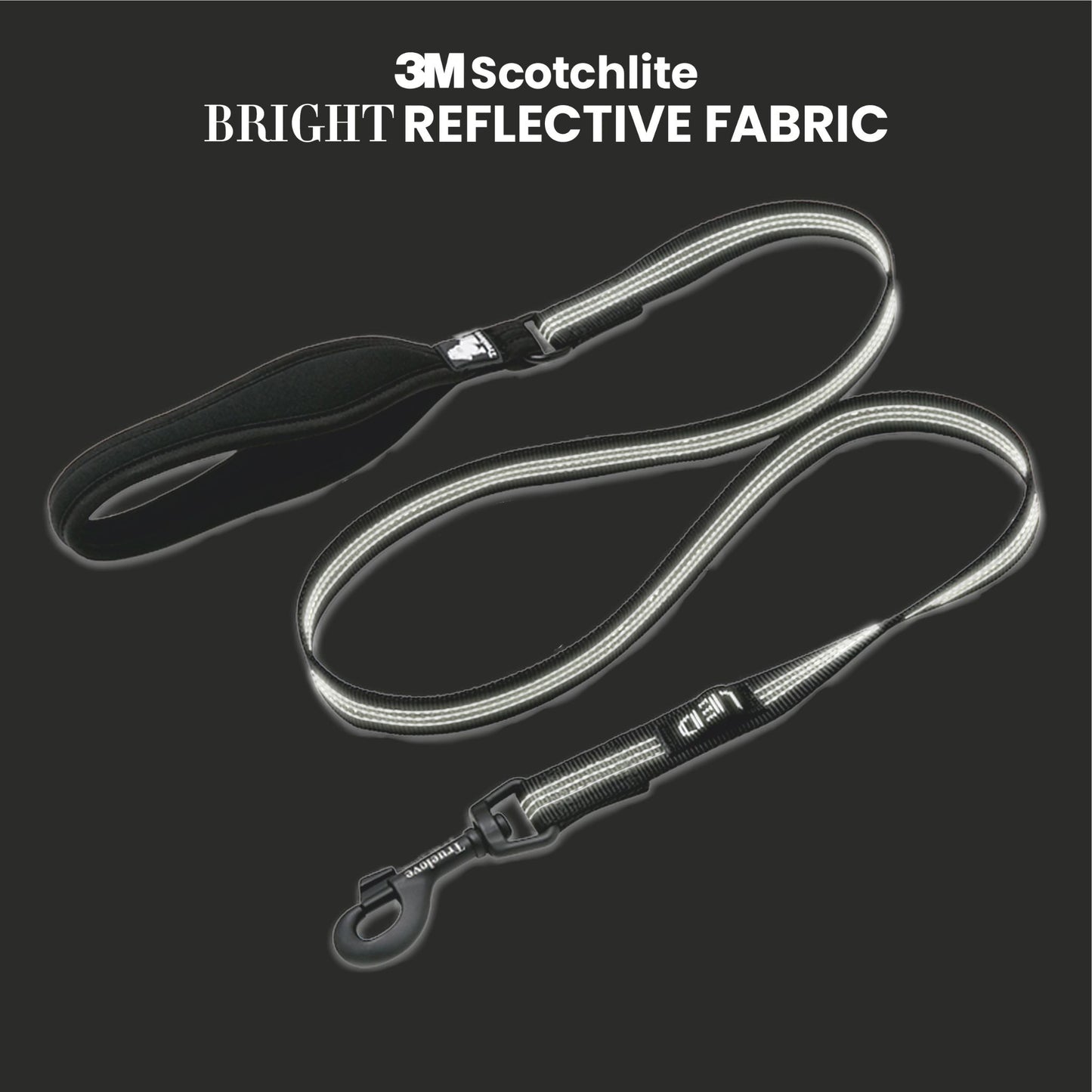 TRUELOVE Nylon Dog Leash: Durable, Reflective & Comfortable - Grey - Rufftail