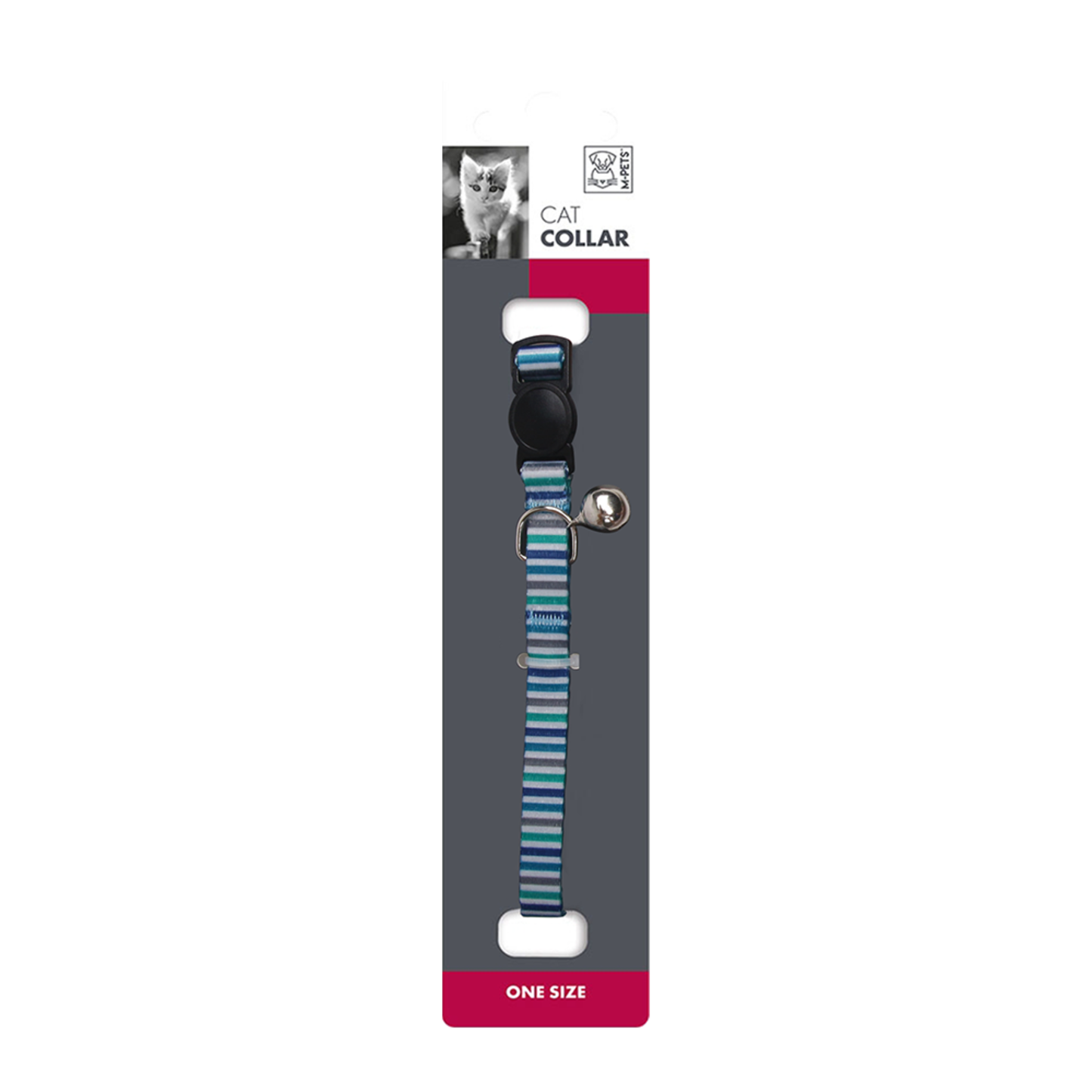 M-PETS Classic Cat Collars LINES Cat Collar Assorted (Pink/Blue)