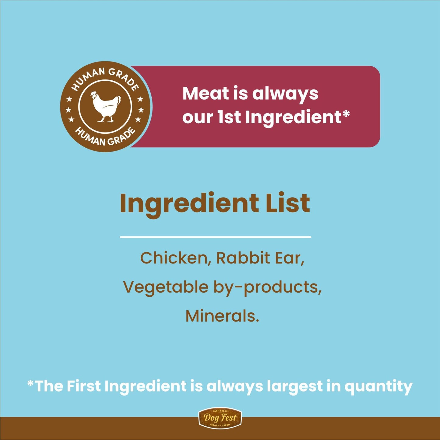 Dogfest Rabbit Ears with Chicken Puppy Treats - Healthy & Natural - Rufftail