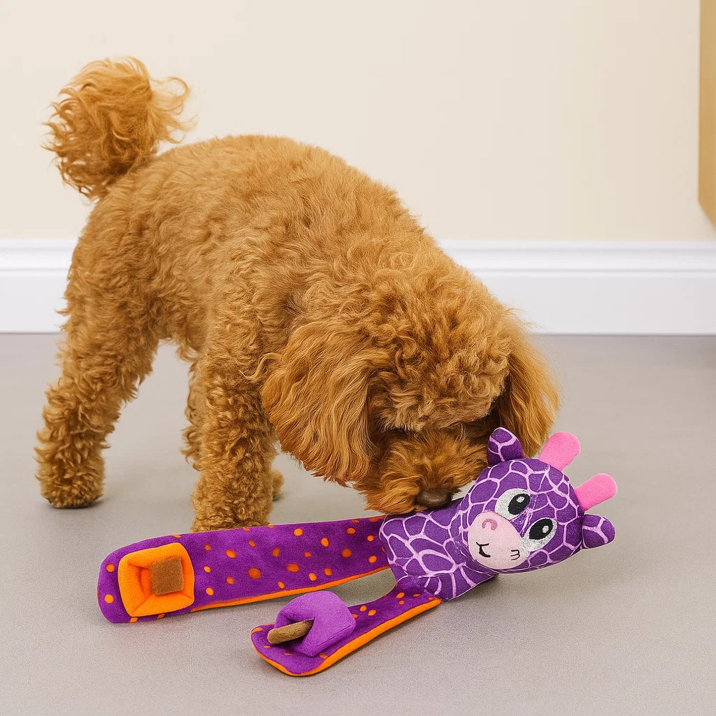 Outward Hound Silly Legz Giraffe Roll-up Plush Treat Puzzle With 12 Hidden Pockets