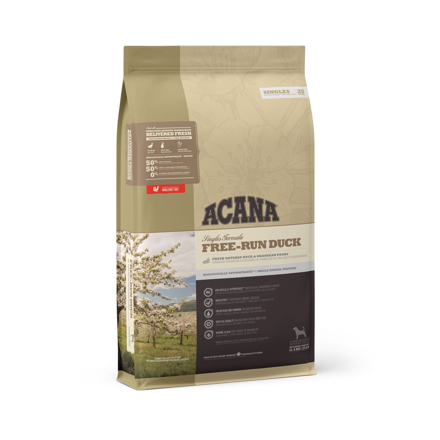 ACANA Singles Free-Run Duck - Premium & Healthy Dry Dog Food (DAMAGE BY CAT) - Rufftail