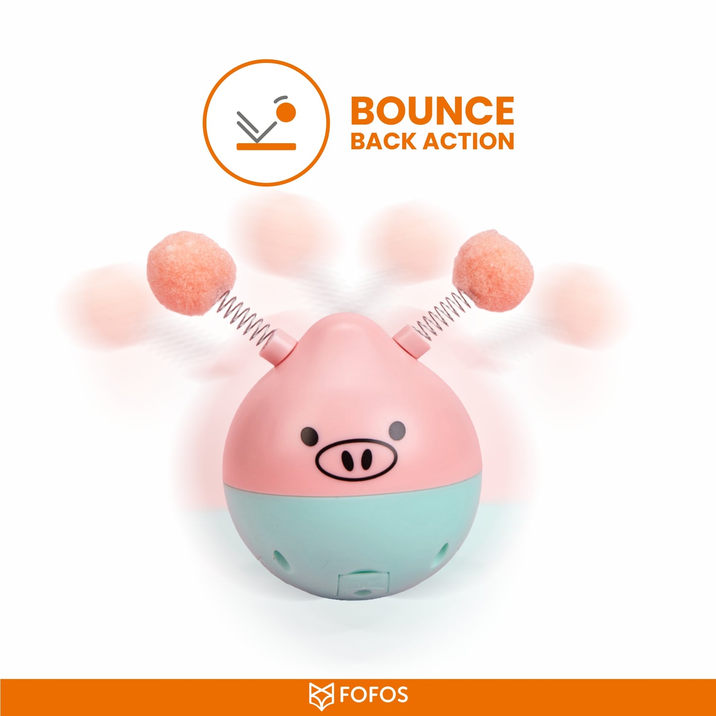 BarkButler x Fofos Electronic Cat Toys Crazy Tumbler Pig Pink Cat Toy - Rufftail