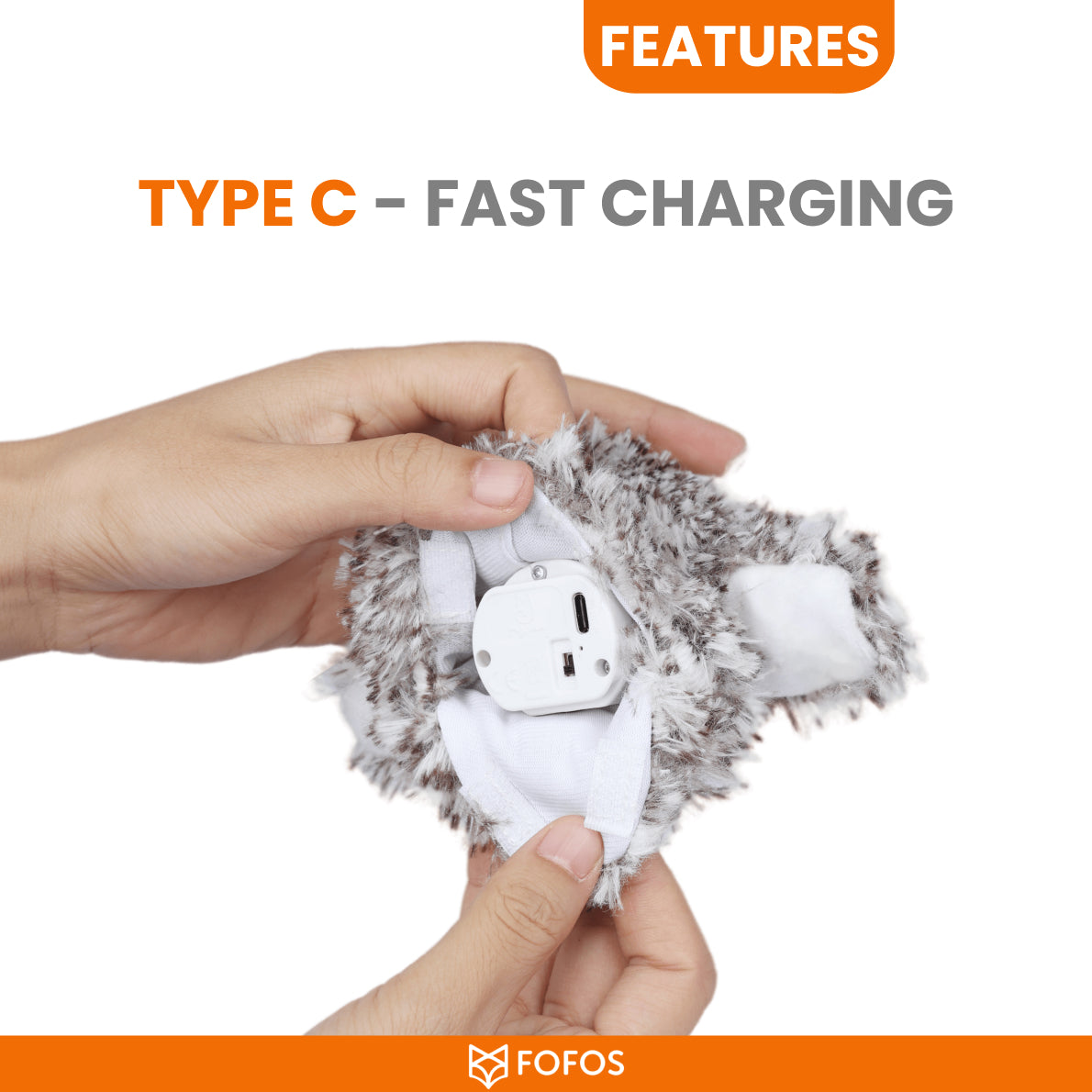 BarkButler x Fofos Flapping Owl Interactive Cat Toy - Grey Owl - Rufftail