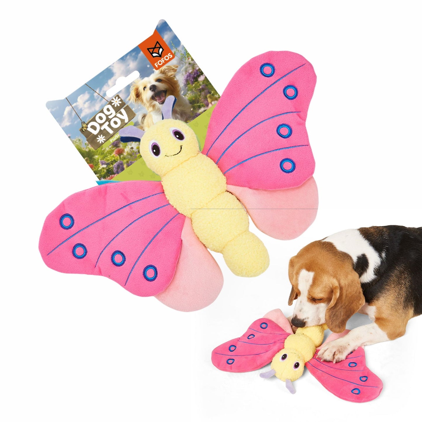 FOFOS Jumbo Butterfly – Durable Soft Dog Toy for Puppies & Small Dogs - Rufftail