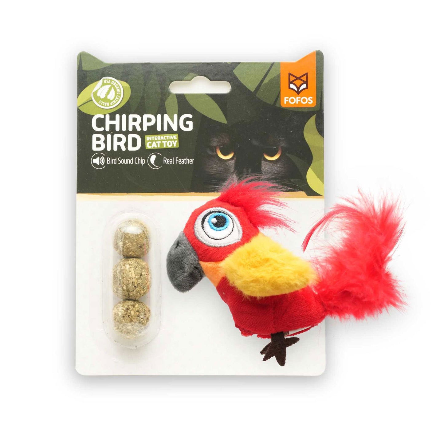 FOFOS parrot with catnip balls For Cats - Rufftail