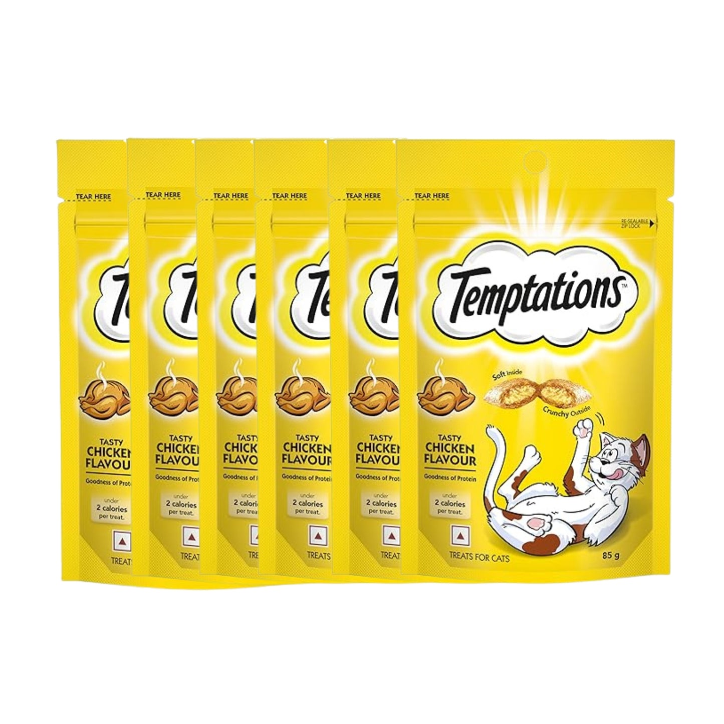 Temptations Crunchy Cat Treats - Tasty Chicken Flavour (85g)
