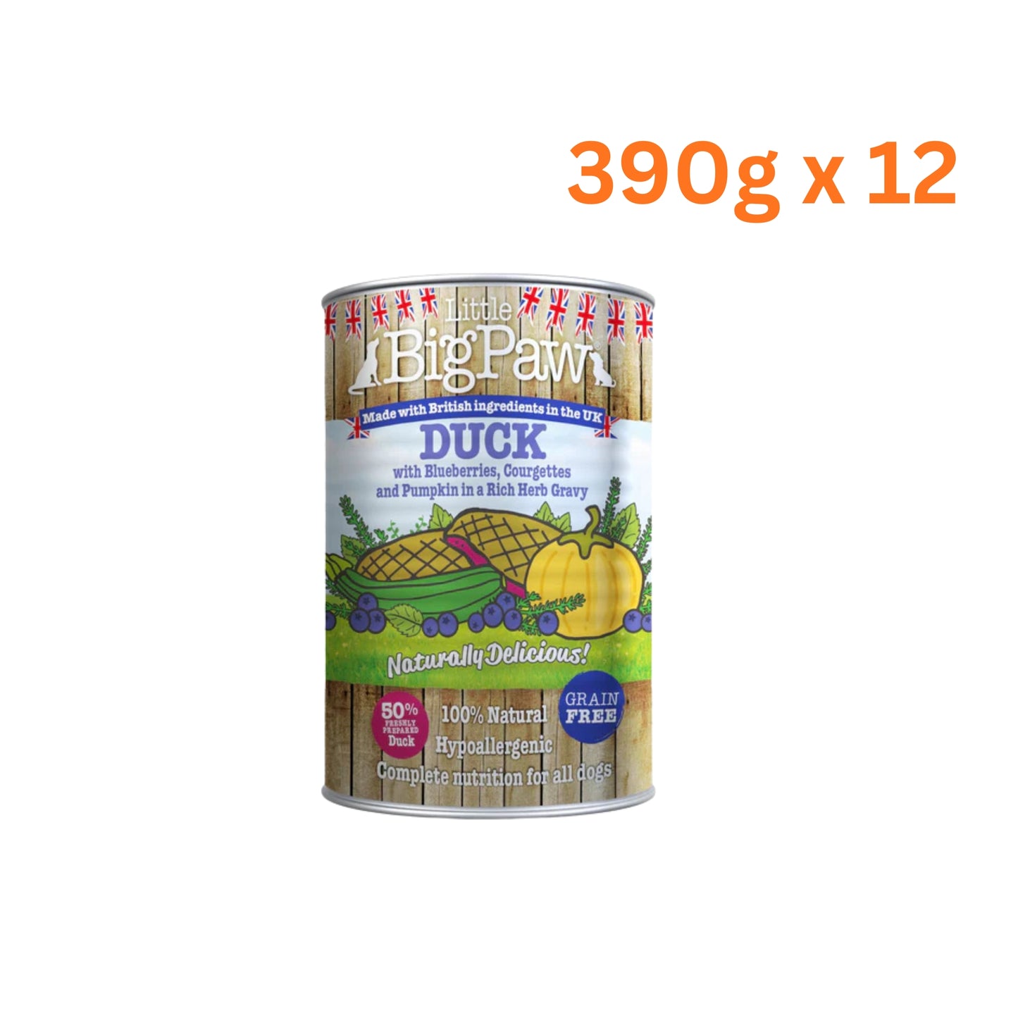 Little Big Paw Duck, Blueberries & Herbs For Adult Dogs - 390g - Rufftail