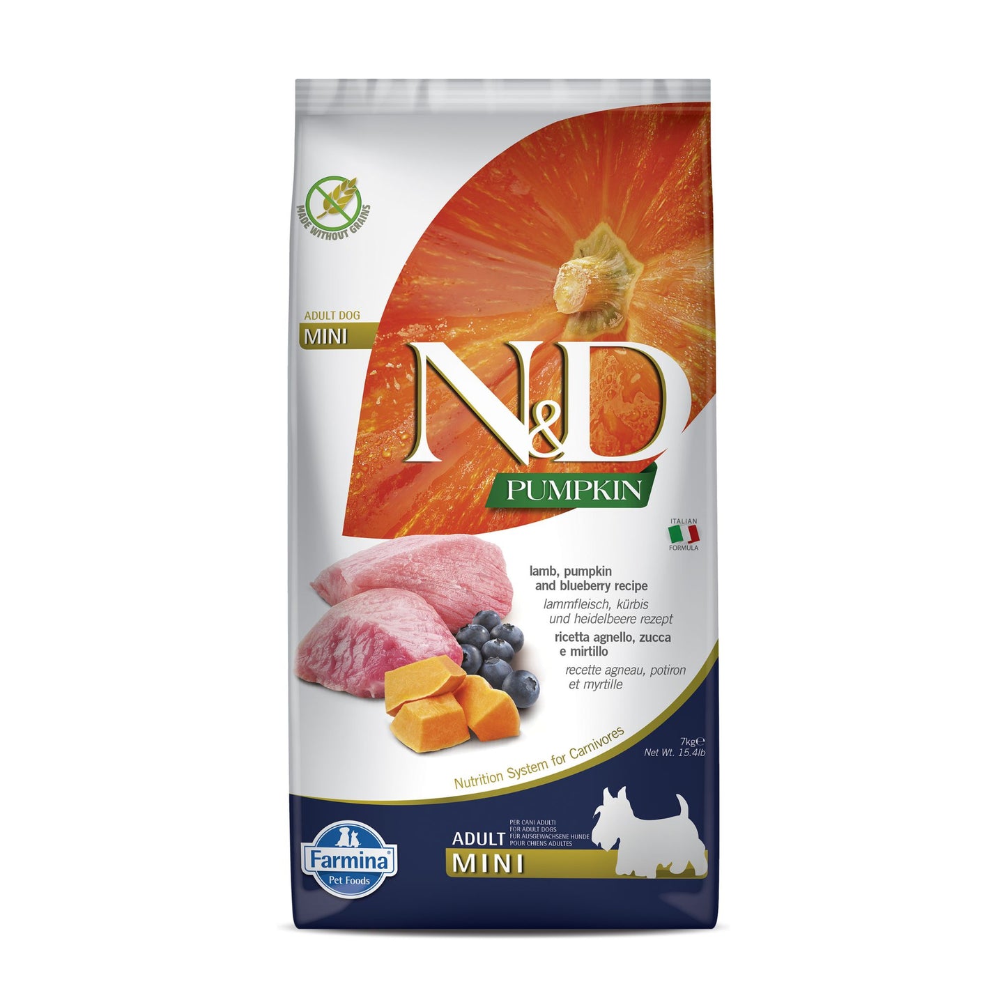 Farmina N&D Pumpkin Lamb, Pumpkin & Blueberry - Adult Mini Dry Dog Food - Rufftail