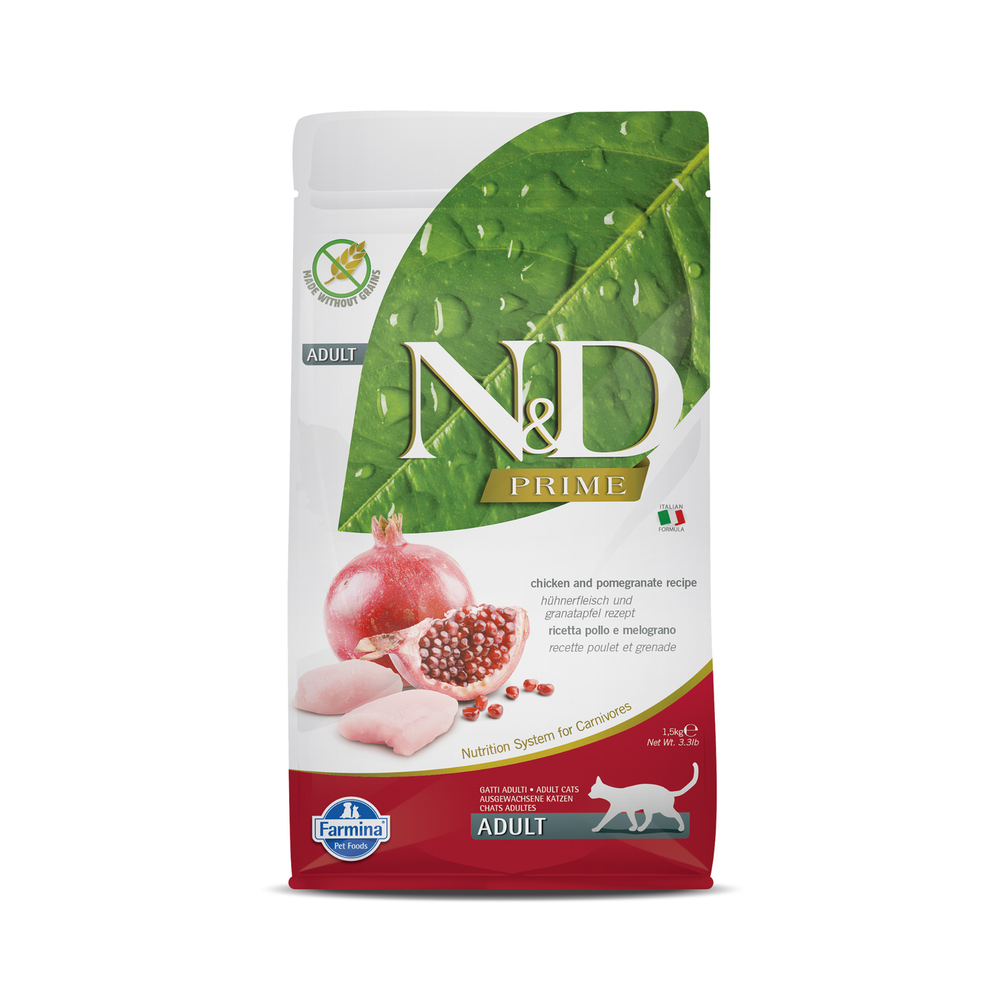 Farmina N&D PRIME Chicken & Pomegranate Adult Dry Cat Food - 1.5 Kg