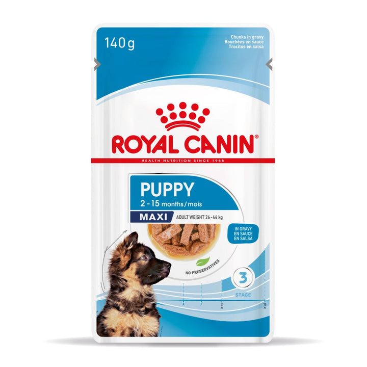 Royal Canin Maxi Puppy Gravy Wet Dog Food- 10 x 140g - Rufftail Pune