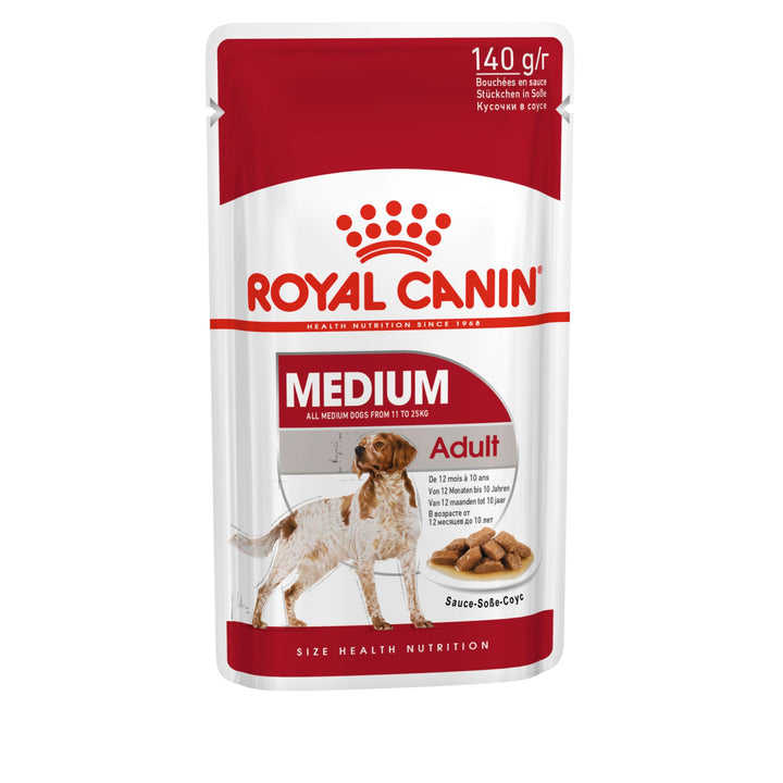 Royal Canin Medium Adult Gravy Wet Dog Food- 10 x 140g - Rufftail Pune