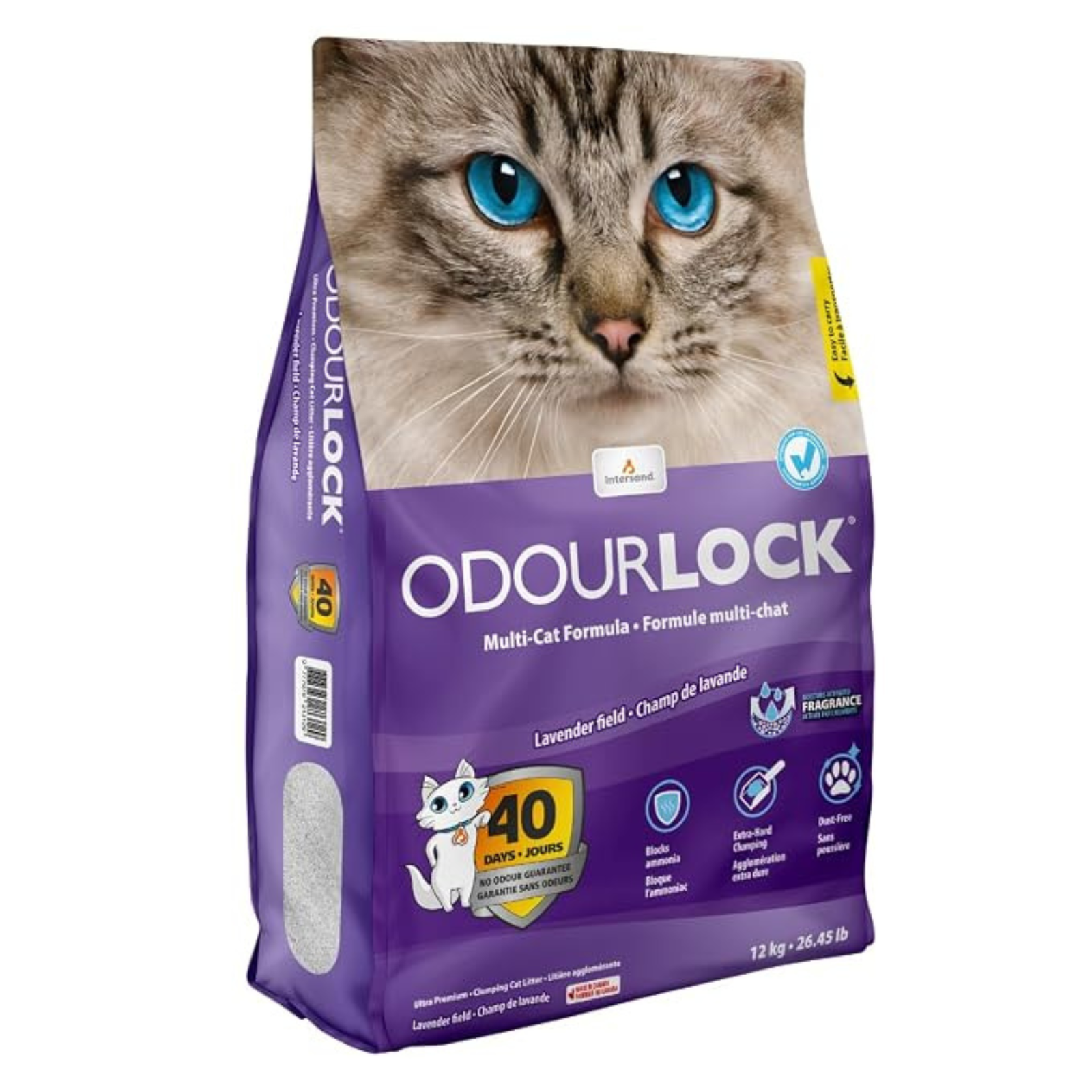 Odourlock Mineral Cat Litter Lavender - 12 kg