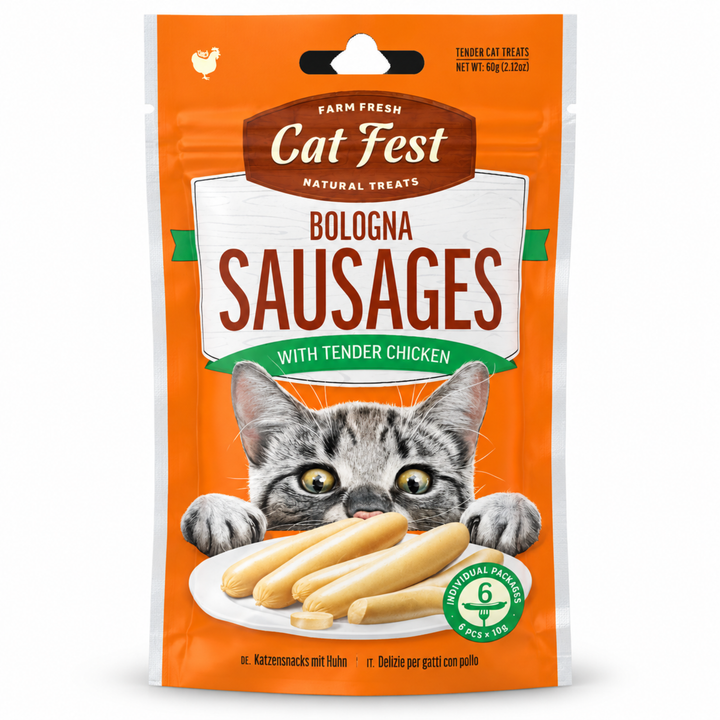 Cat Fest Bologna Sausages with Tender Chicken – Cat Treats (10g x 6pcs)