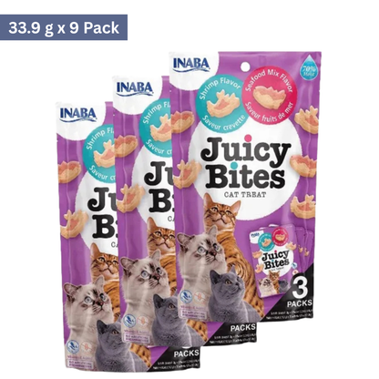 Inaba Juicy Bites Shrimp & Seafood Mix Flavor Cat Treat (33.9 g)