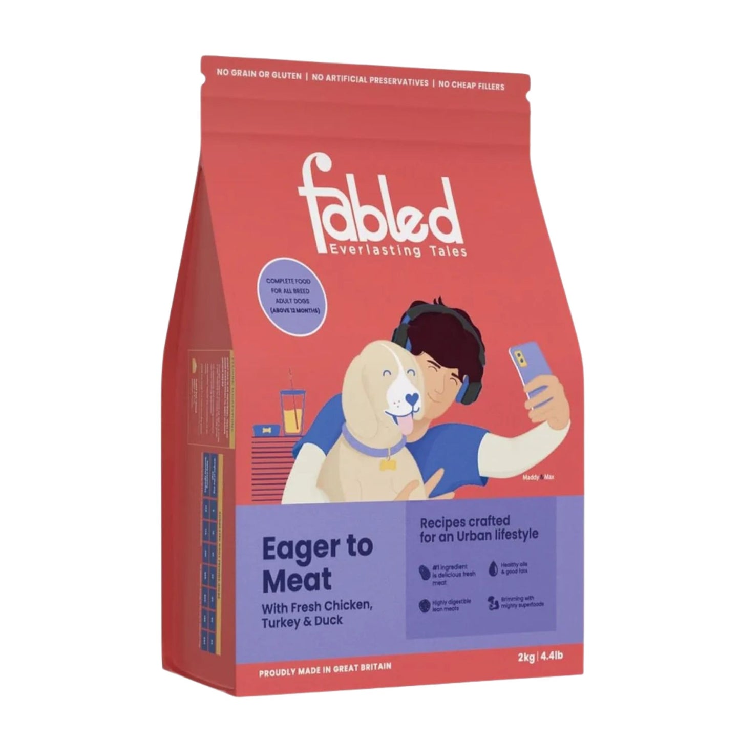 Fabled Eager to Meat Fresh Chicken Turkey and Duck Adult Dog Dry Food