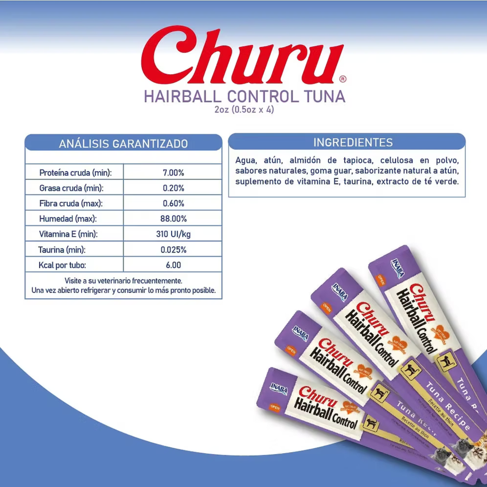 Inaba Churu Hairball Control Tuna Recipe Cat Treat (56 g)