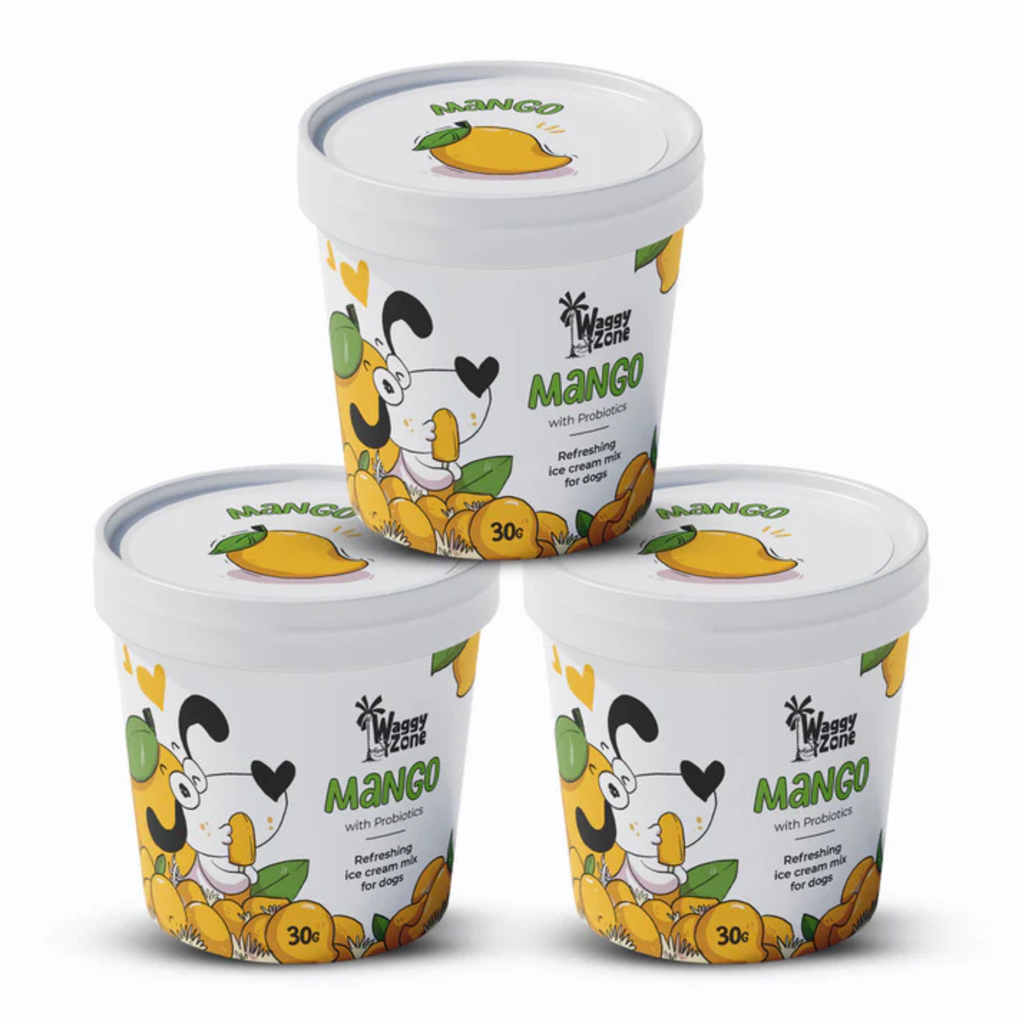 Waggy Zone Natural Dogs Ice Cream - Mango (Pack of 3) - Rufftail