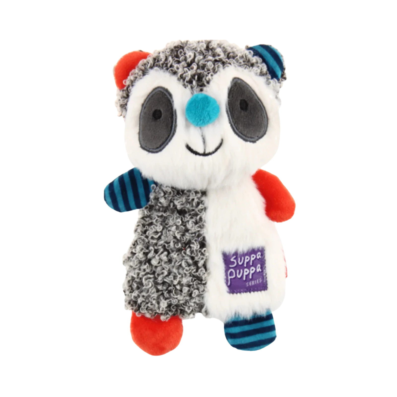 Gigwi Suppa Puppa Racoon Puppy Toy - Soft Plush with Squeaker & Crinkle Sounds - Rufftail