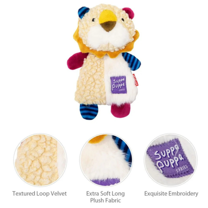 Gigwi Suppa Puppa Lion Puppy Toy - Soft Plush with Squeaker & Crinkle Paper