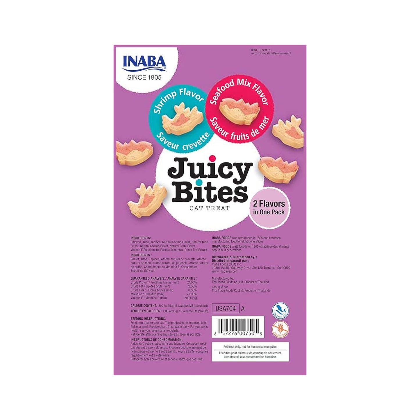 Inaba Juicy Bites Shrimp & Seafood Mix Flavor Cat Treat (33.9 g)