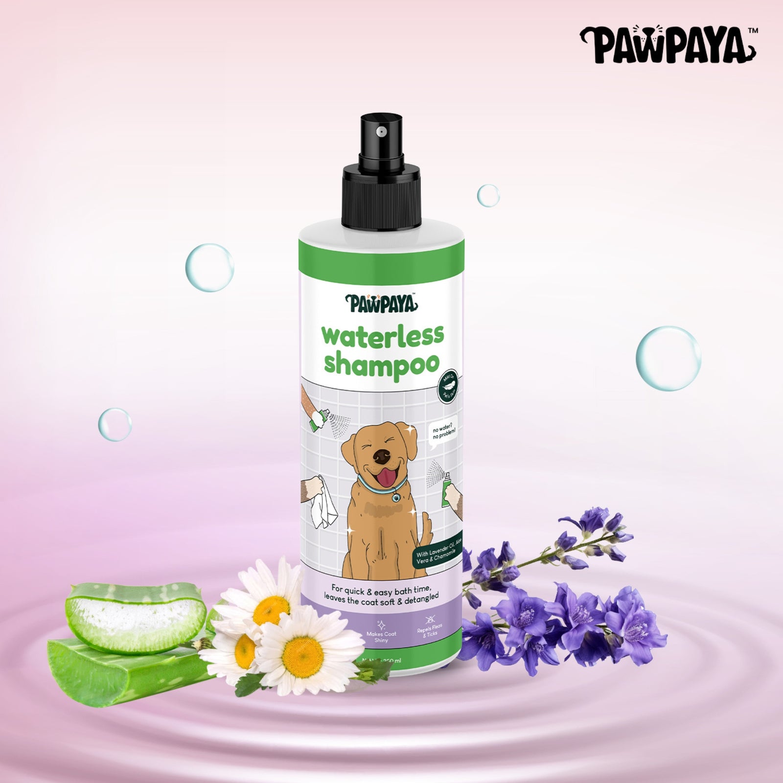Pawpaya Waterless Pet Shampoo- 250ml product image 2 - Rufftail Pune