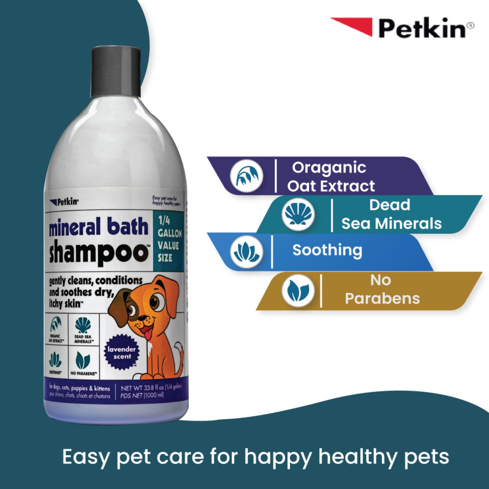Petkin Mineral Bath Dog Shampoo Lavender - 1 lit - Rufftail