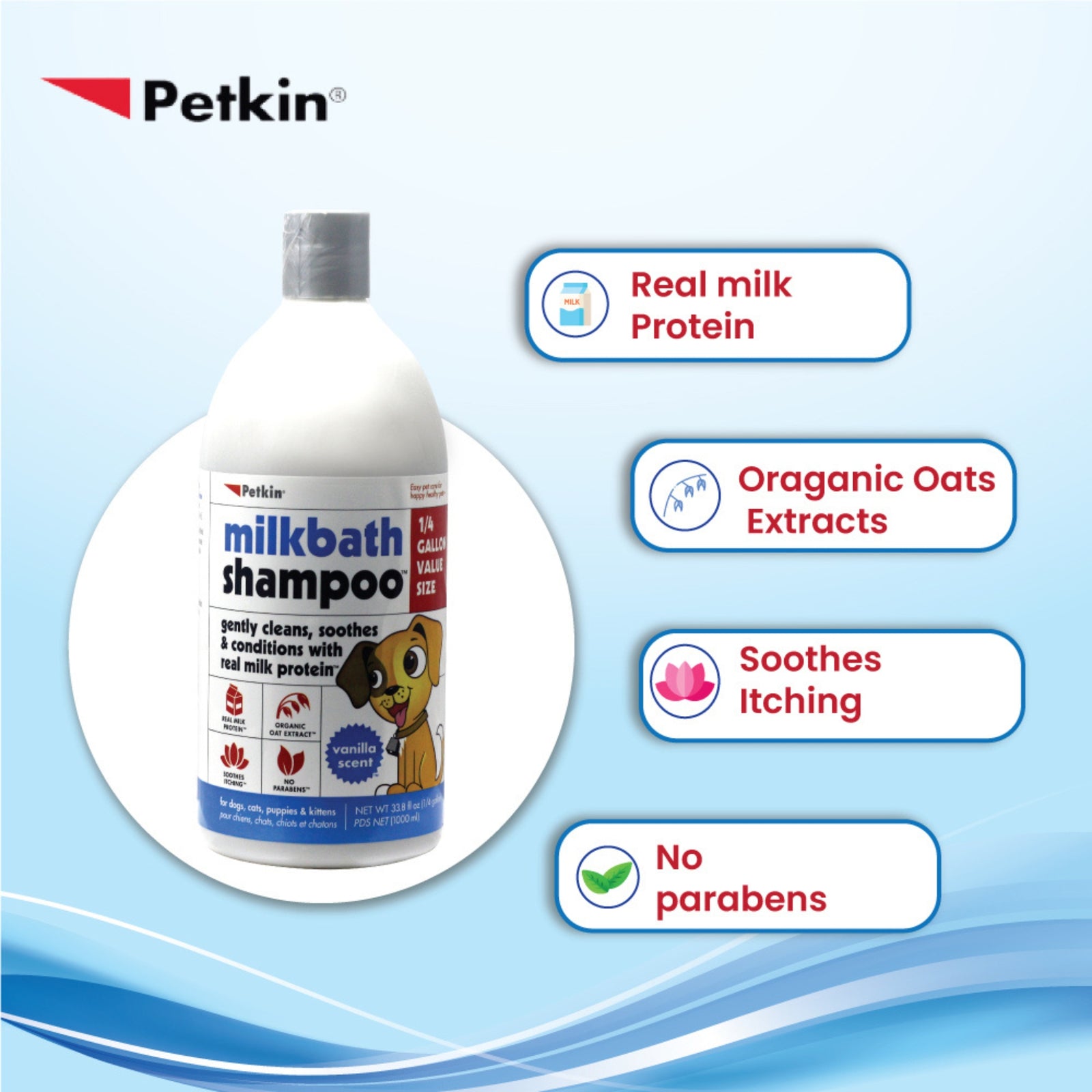 Petkin Milk Bath Pet Shampoo- 1000ml product image 4 - Rufftail Pune