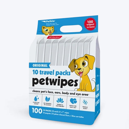 Travel Face & Body Pack Pet Wipes - 100 Pcs - Rufftail