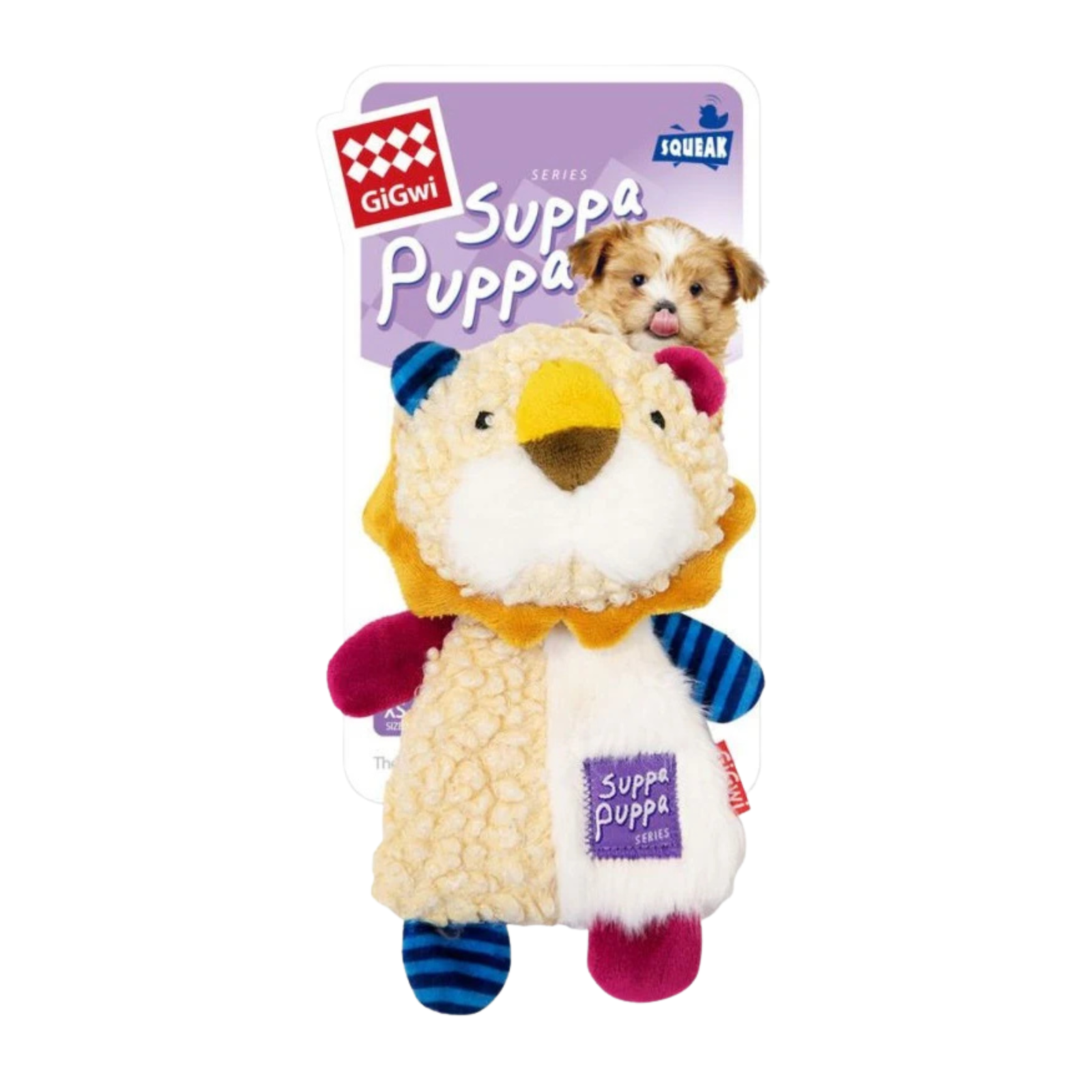 Gigwi Suppa Puppa Lion Puppy Toy- Soft Plush with Squeaker & Crinkle Paper product image 2 - Rufftail Pune