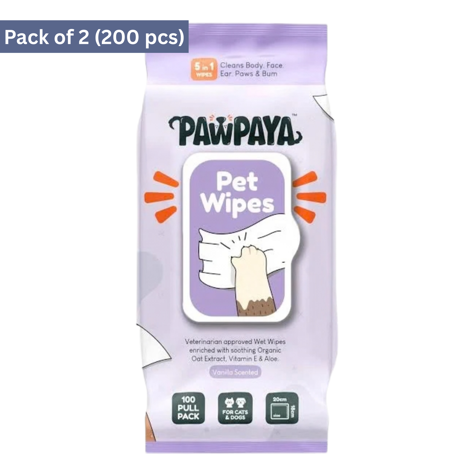 Pawpaya Pet Wipes Made for All Cats & Dogs- 100 pcs Pull Pack product image 10 - Rufftail Pune