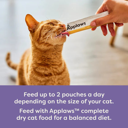 Applaws Natural Grain-Free Complementary Wet Cat Treats – Variety Lickable Treats (Chicken, Tuna & Salmon) 6 x 15g