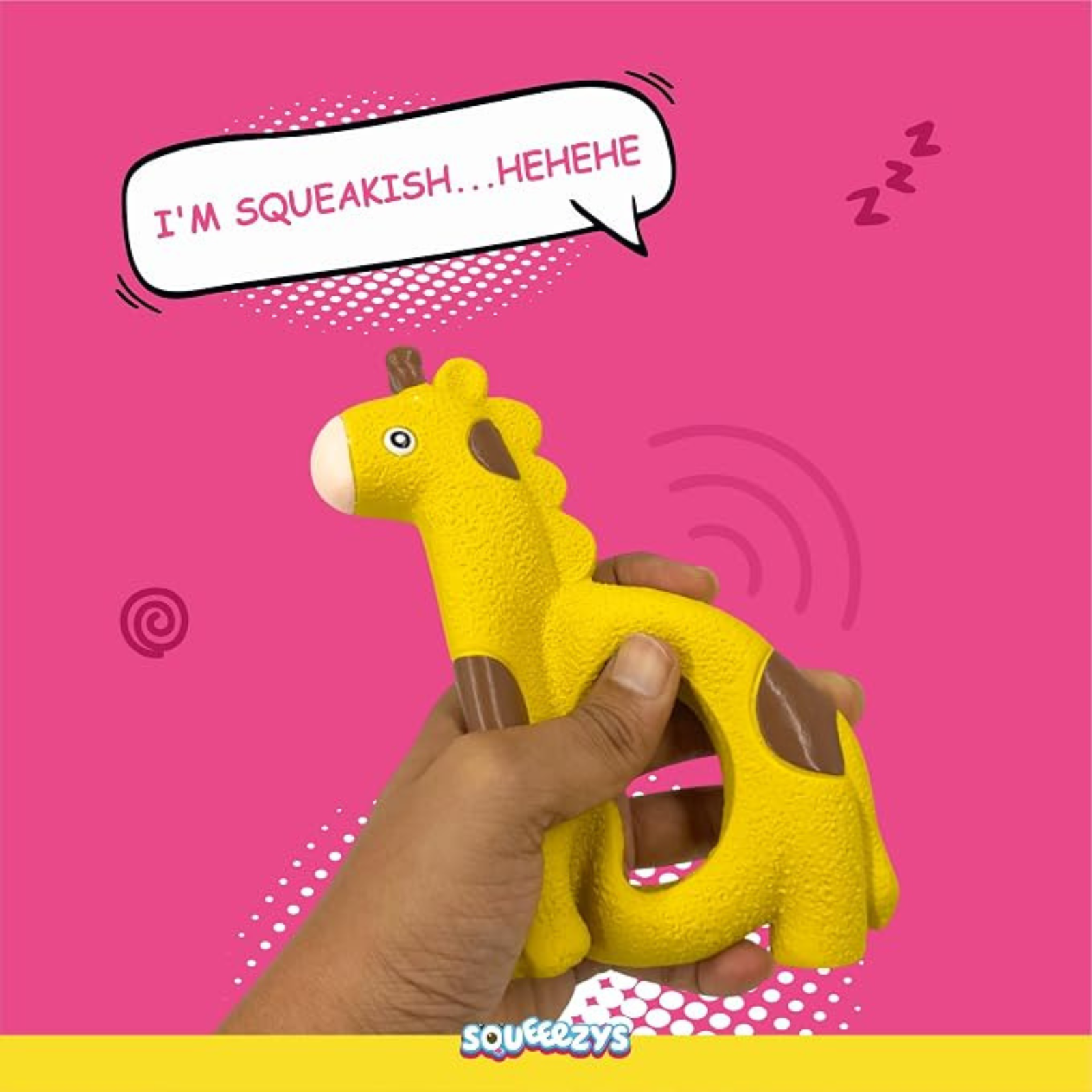 Holey Giraffe – Squeaky Latex Toy for Dogs (0-30kgs) – Yellow