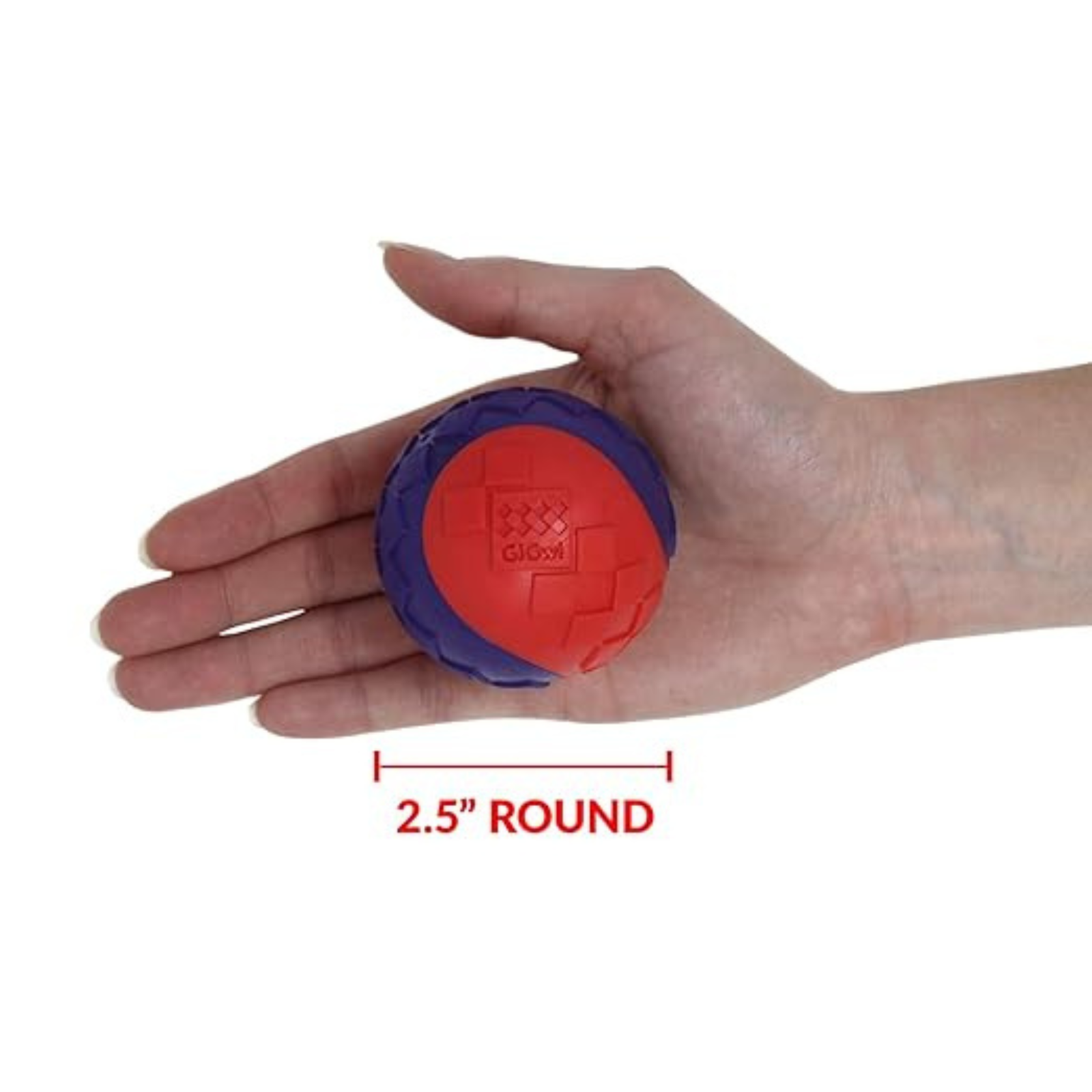 GiGwi Squeaky Dog Ball - Blue, Red, Orange, Medium (Pack of 2)
