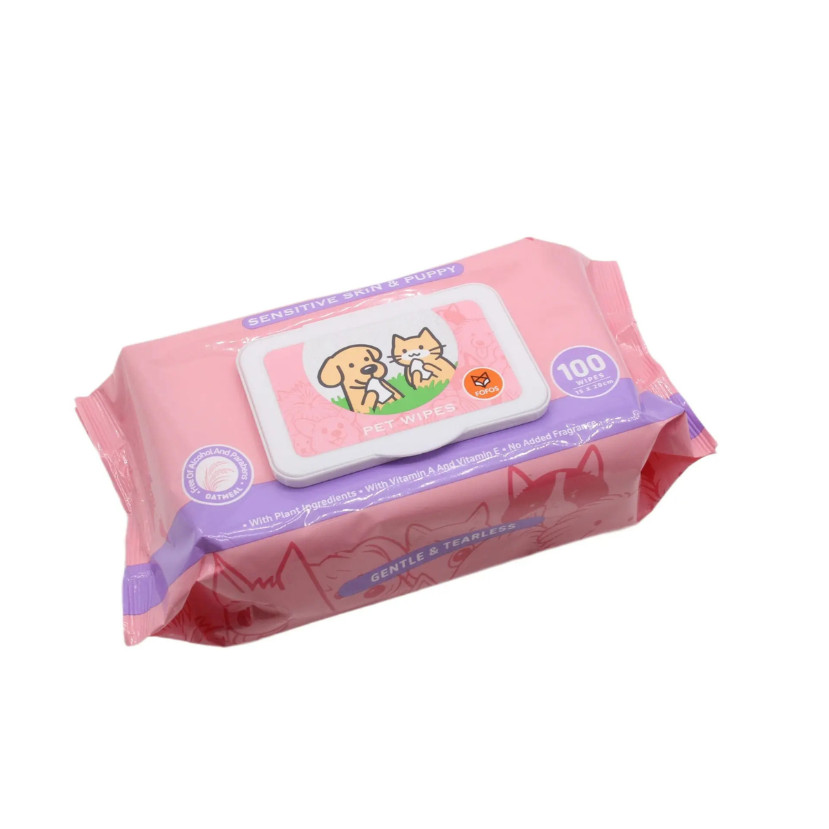 FOFOS Sensitive Skin & Puppy Pet Wipes – Gentle Wipes for Dogs & Cats (100 Wipes)