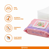 FOFOS Sensitive Skin & Puppy Pet Wipes – Gentle Wipes for Dogs & Cats (100 Wipes)