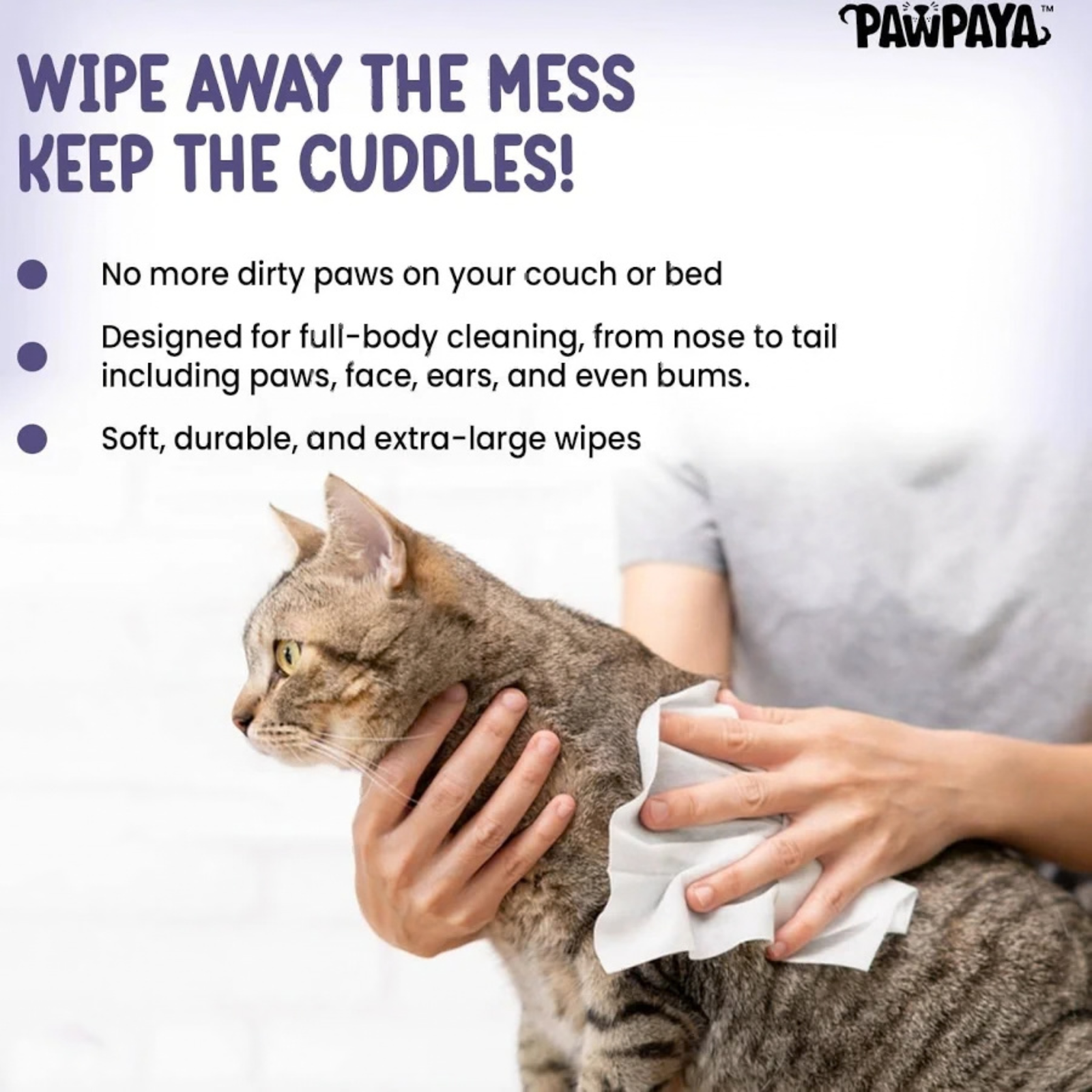 Pawpaya Pet Wipes Made for All Cats & Dogs- 100 pcs Pull Pack product image 9 - Rufftail Pune