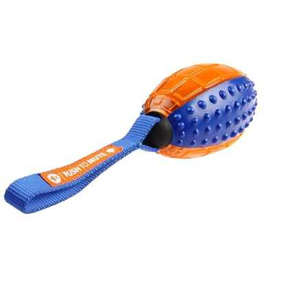 GiGwi Push to Mute Rugby Dog Toy Orange - Squeaker Toy Suitable for Medium to Large Dog Breeds