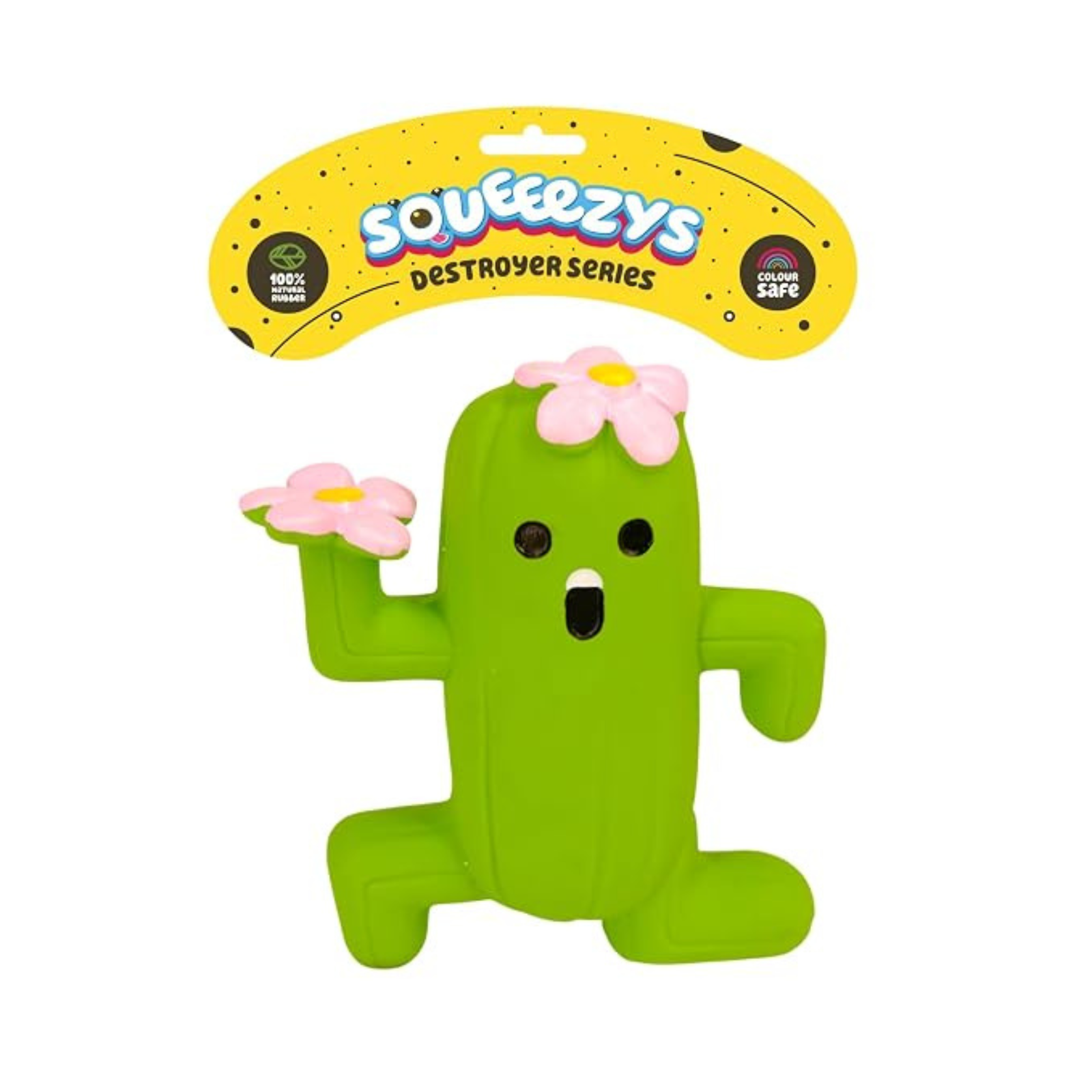 Cactus Man – Squeaky Latex Toy for Medium Dogs (0–20kgs) – Green
