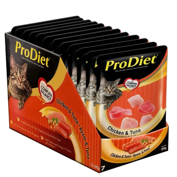 ProDiet Chicken & Tuna Wet Pouch for Cats (85 gx12 pcs) - Rufftail Pune