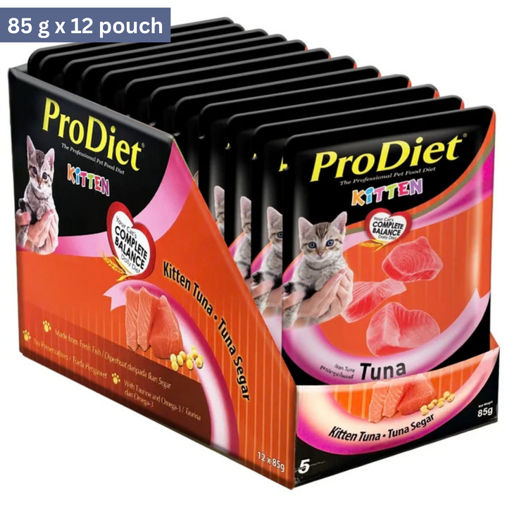 ProDiet Kitten & Tuna Wet Cat Food Pouch- 12 x 85g - Rufftail Pune